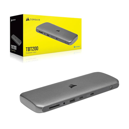 Corsair TBT100 DP Thunderbolt 3 Dock w/ 2x DisplayPort 1.4, 2x USB Type-C 10Gbps, 3x USB Type-A 5Gbps, Gigabit Ethernet - Lead Time: 3 days - MOQ: 1 - MXQ: None - Part Number: TBT100 DP